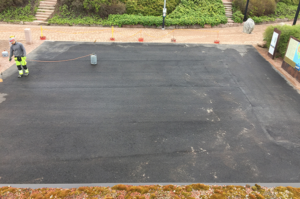Parkeringsplads inden installationen