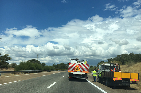 Vejarbejde på motorvej